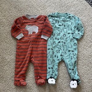 Carters Simple Joys Baby One Piece 2-Way Zip Footed Sleeper Set